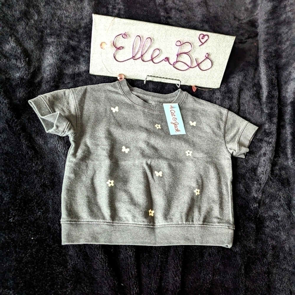 NWT Girls Butterfly Sweatshirt Top M